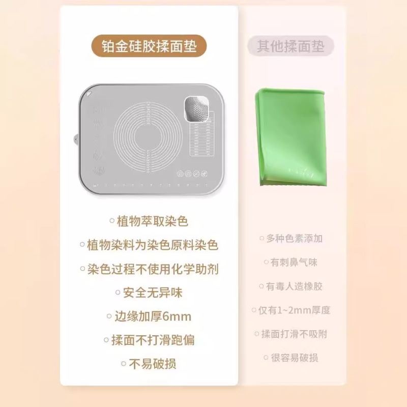 硅胶揉面垫食品级加厚包饺子面垫面板和面垫子家用案板擀面塑料板|undefined