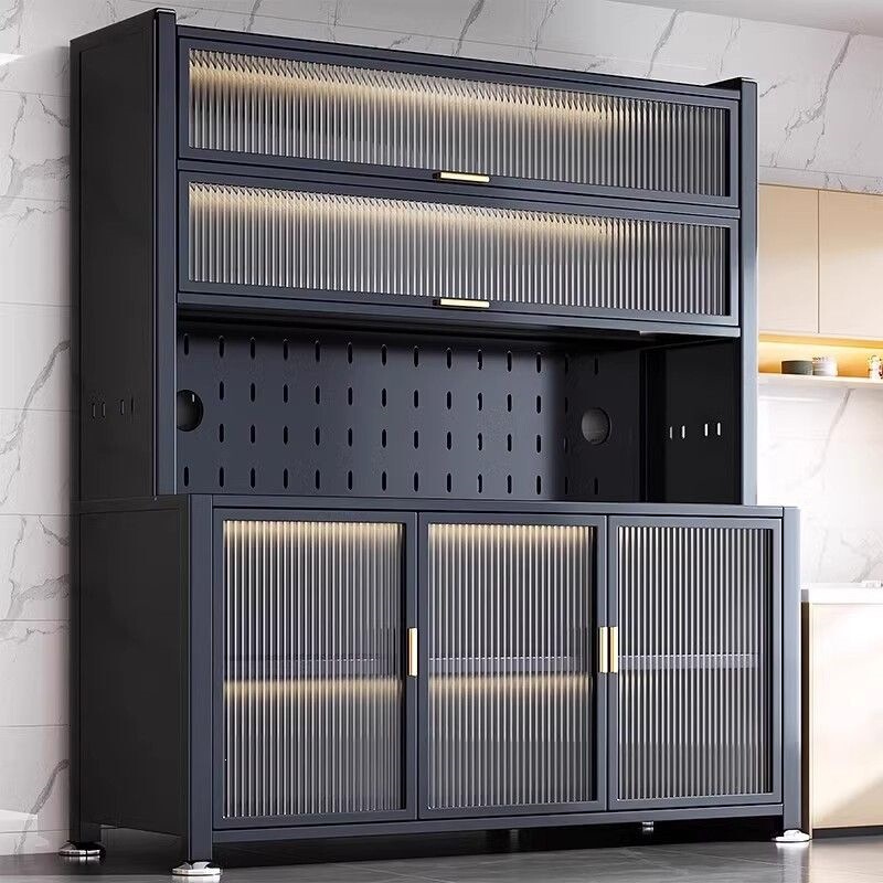 Kitchen Storage Rack, Floor-Standing Multi-Layer Slate Storage Cabinet, Multi-Functional Wall-Mounted Integrated Dining Side Storage Cabinet
