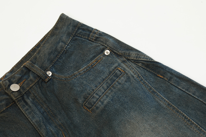 Men's Clothing Trendy and Fashionable Street Distressed Washed Sexual Ripped Jeans Men's Trendy Brand All-match Casual Loose Straight Pants_voghion.com