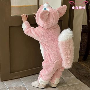 Children's One-piece Pajamas Winter Girls Baby Lina Belle Flannel Home Clothes 2024 Girls Autumn and Winter Clothes