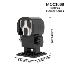 外贸专供MOC创意系列惊声尖叫方头仔 scream鬼娃回魂恰吉拼装积木