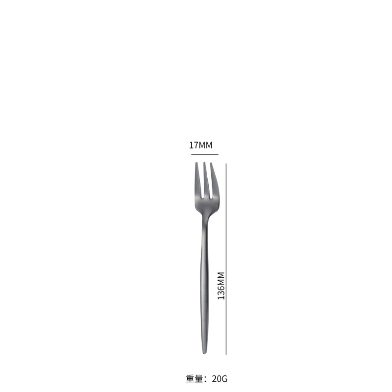 무광택 검은 과일 포크