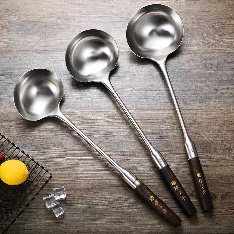Spatling wooden handle stainless steel kitchen spoon frying spoon…