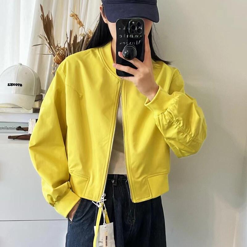 2025秋季新款韩版时尚圆领棒球服短外套女装宽松休闲百搭夹克上衣|undefined
