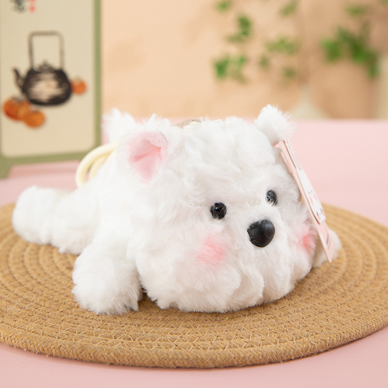 ウエストハイランド・テリアのぬいぐるみキーホルダー、犬のぬいぐるみ、小さなぬいぐるみ、人形ギフト、卸売