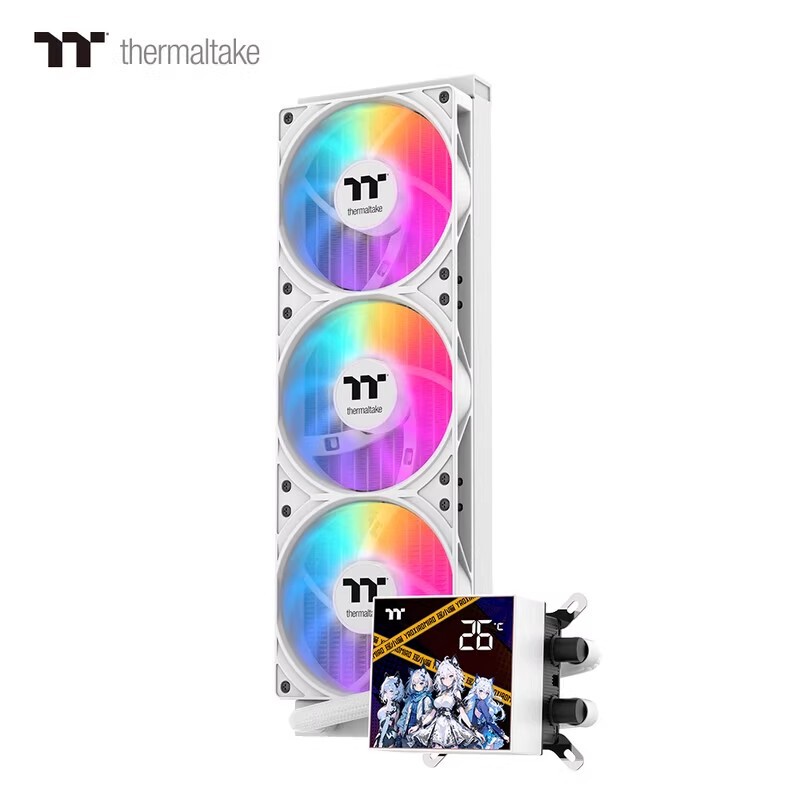 Cross-Border Desktop Computer Host Cpu Integrated Water-Cooled Argb Digital Display Screen Silent Fan Radiator