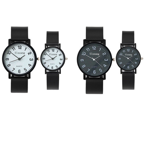 Black-faced, minimalist watch for men and women—couple's style, student-friendly quartz wristwatch—Model ZZ0002