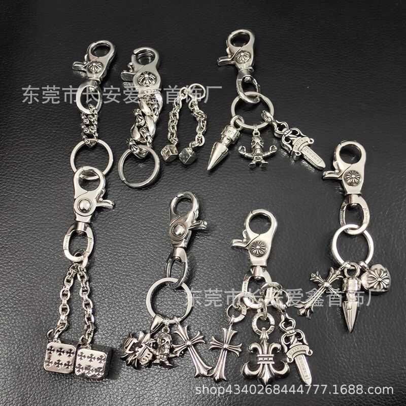 Crozka retro dice keychain accessories cross pendant Buckle Head spring lobster head lock manufacturers wholesale Crozka retro dice keychain accessories cross pendant Buckle Head spring lobster head lock manufacturers wholesale
