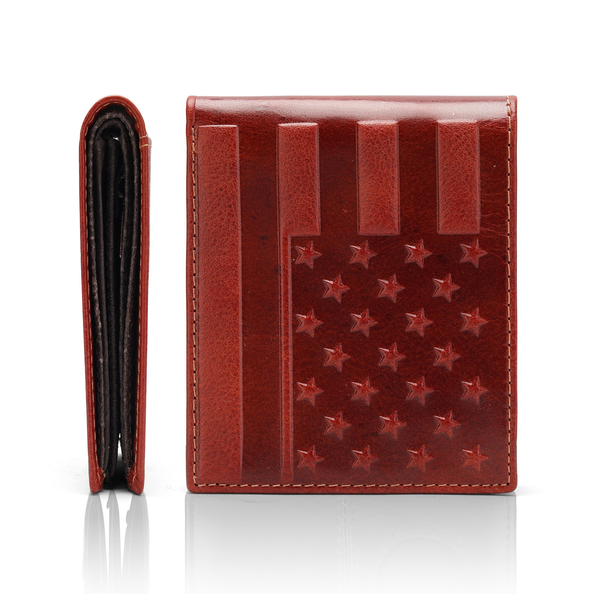 Cartera multifunción de tres pliegues transfronteriza para hombre RFID antirrobo cepillo estampado con cremallera bolso de cuero de longitud media para hombre