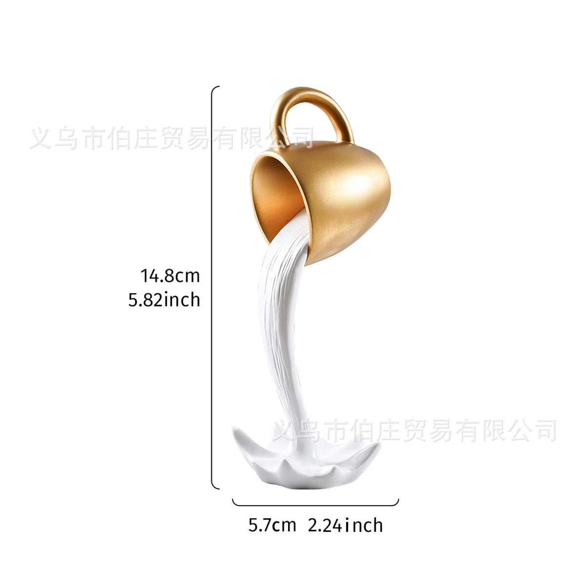 Anti-gravity coffee cup-gold cup white s