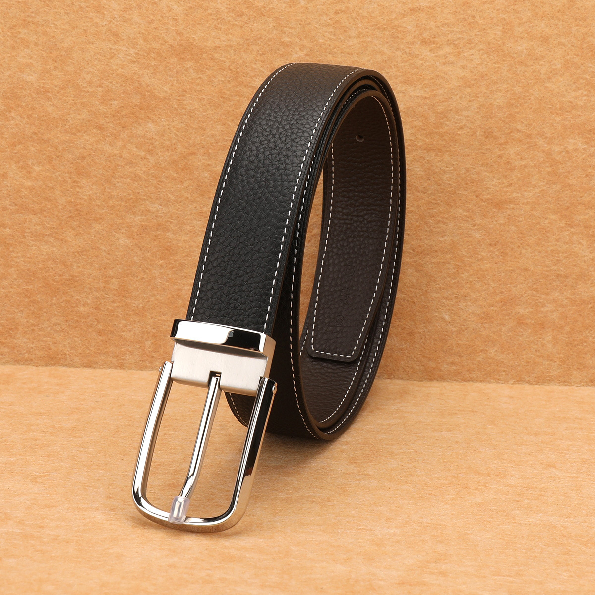 男女士皮带真皮头层牛皮潮流高档腰带不锈钢针扣腰带百搭时尚潮款