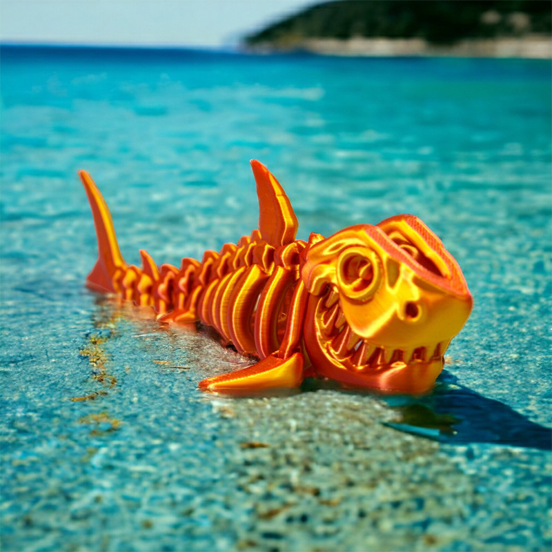 Creative 3D Printed Skull Shark Ornaments Crafts Skeletal Joints Movable Decompression Toys for Adults and Kidsren Gifts Creative 3D Printed Skull Shark Ornaments Crafts Skeletal Joints Movable Decompression Toys for Adults and Kidsren Gifts