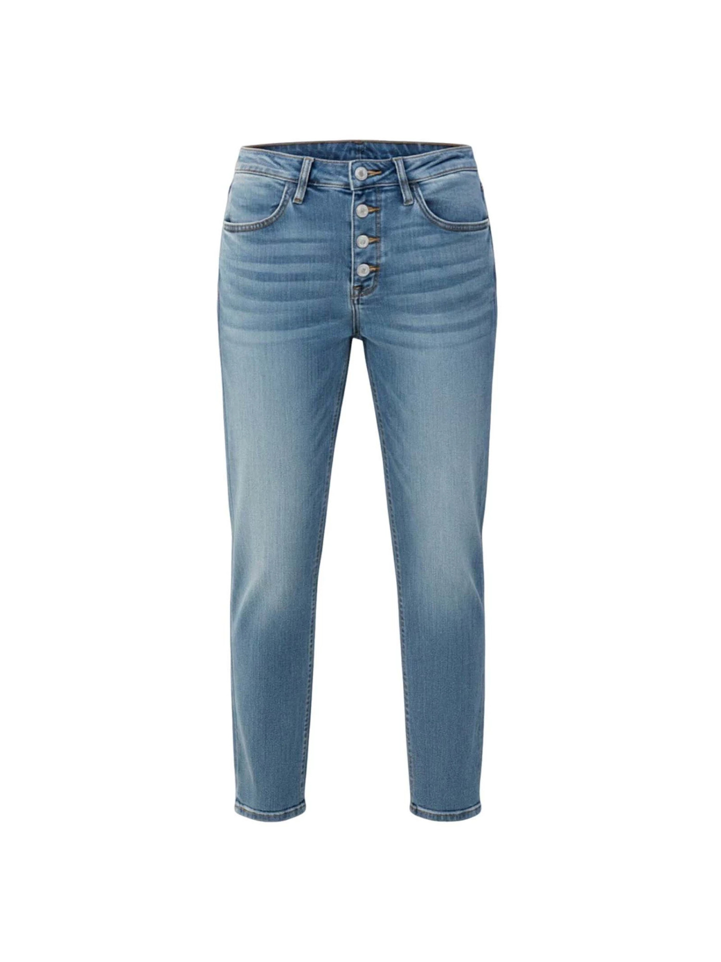 Jeans Rectos de Tiro Alto para Mujer, Mezclilla de Algodón, Sin Elasticidad, para Uso Casual
