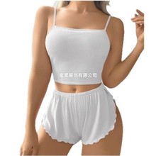 速卖通亚马逊跨境新款女士家居服女式纯色露背卡米欧美跨境吊带