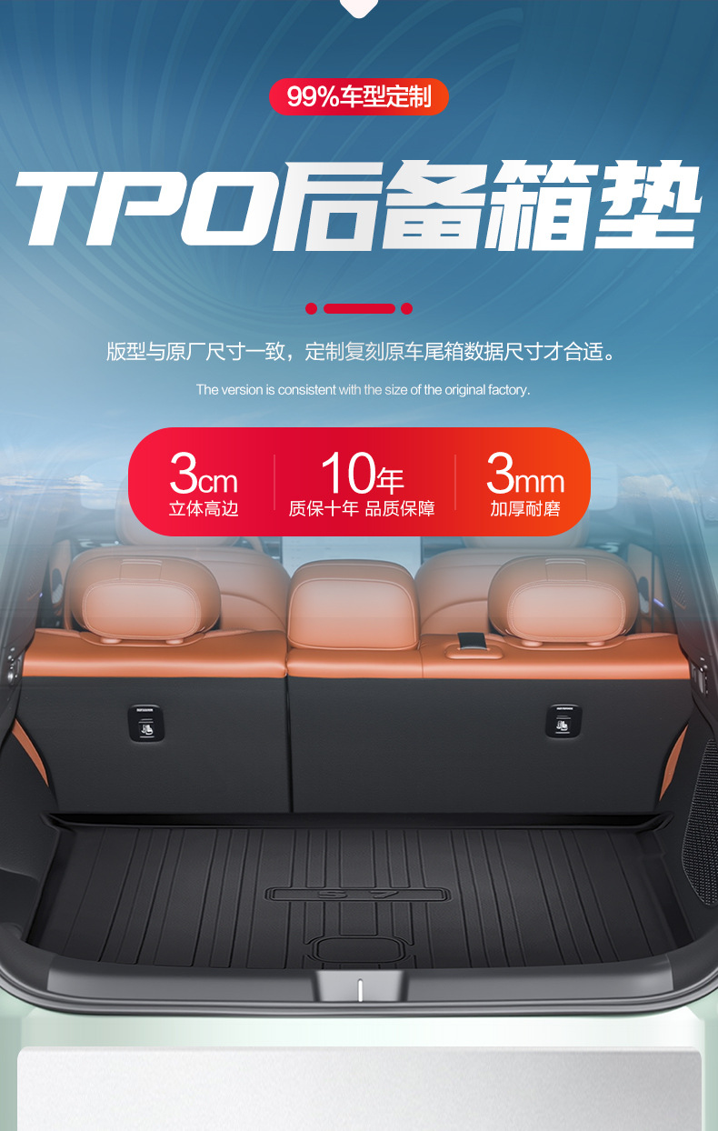 Gac Trumpchi S7 Trunk Mat Interior Modification Full Car Accessories Car Supplies Decorative Waterproof Trunk Mat