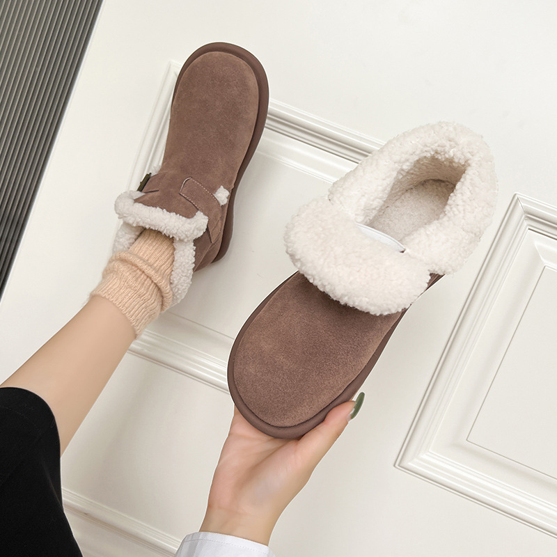 Botas de nieve Aogushiden para mujer, nueva moda primavera 2025, estilo coreano informal, botas cortas hasta la pantorrilla, básicas y cómodas