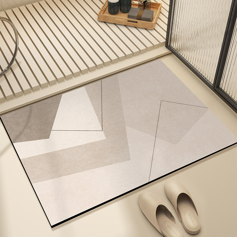 Alfombra de baño de lujo ligera de alta calidad, puerta de baño absorbente de agua resistente al desgaste antideslizante alfombra de barro de diatomas doméstica