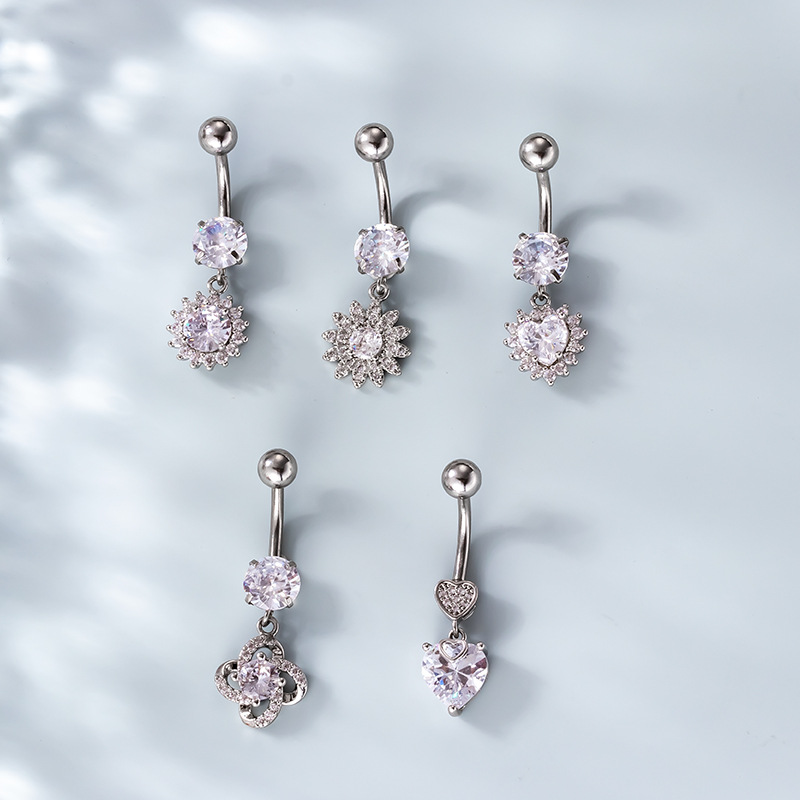 Fashion Butterfly Metal Plating Zircon Belly Ring