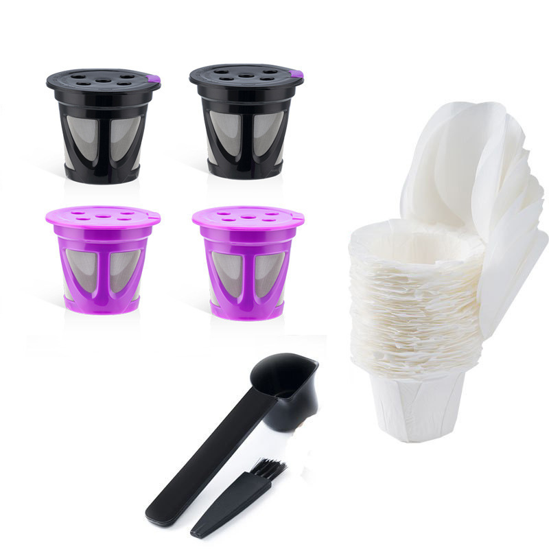 Icafilas Is Compatible with Keurig Coffee Machines, Five-Hole Filter Disposable Paper Cups with Lids, Plastic Capsule Cups
