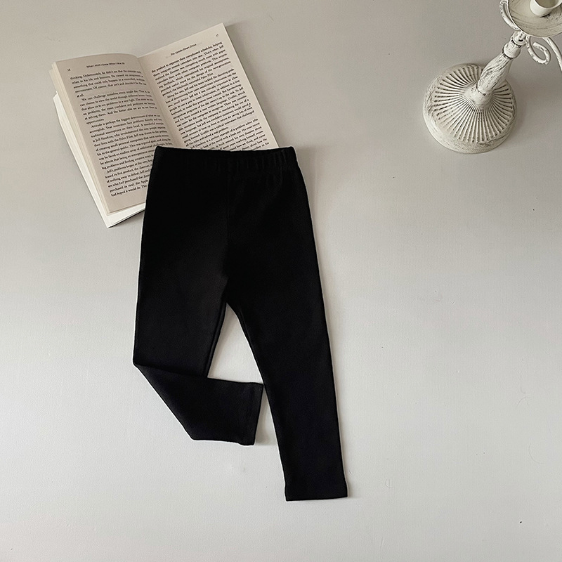 INS estilo coreano bebé polainas nuevo algodón Mediados de cintura pantalones de los niños de color sólido casual ropa de abrigo Delgado Leggings