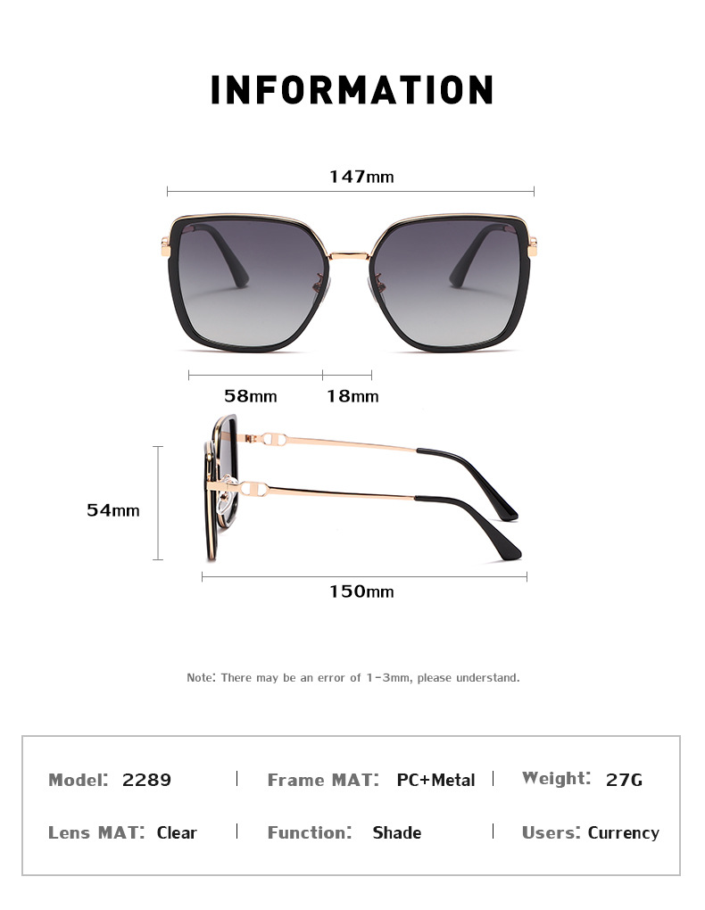 Europäische Und Amerikanische Sonnenbrille Mit Großem Rahmen Für Weibliche Gezeiten Koreanischer Outdoor-sonnenschutzspiegel Großhandel display picture 1