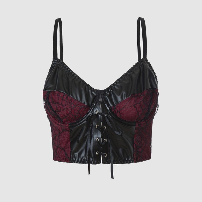 Cross-Border In-Stock Vintage Halloween Color-Blocked Gothic Style Camisole, Popular Camisole Top Cross-Border In-Stock Vintage Halloween Color-Blocked Gothic Style Camisole, Popular Camisole Top