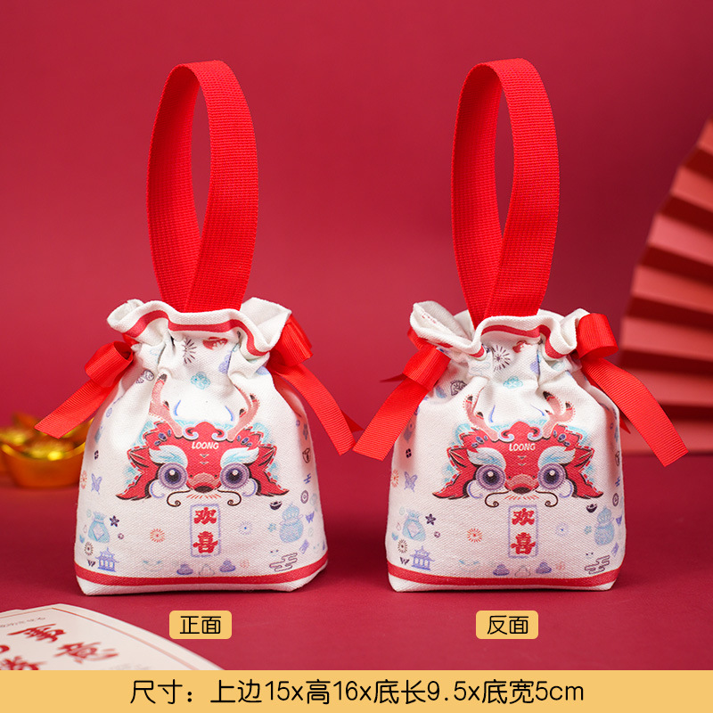 Bolsillo con cordón de dragón rojo