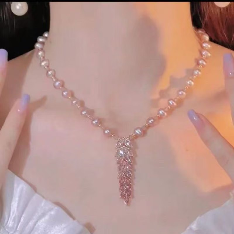 핑크 밀 진주 목걸이 79