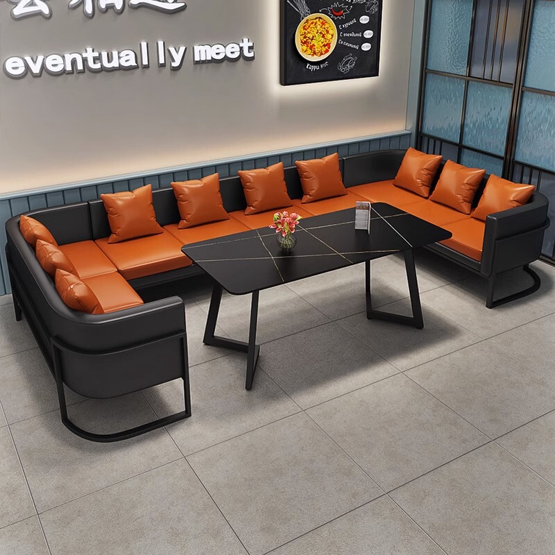 Light Luxury Style Bar Clear Bar Sofa Card Seat Leisure Negotiation Music Bar Commercial Western Restaurant Cafe Table and Chair Combination