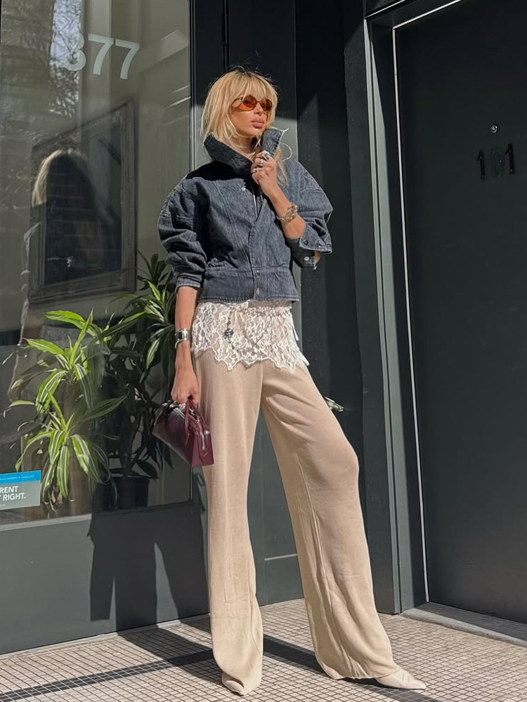 Modas de encaje sólido coreano pantalones delgados y sexy primavera 2026 nuevo estilo transfronterizo europeo y americano image 4