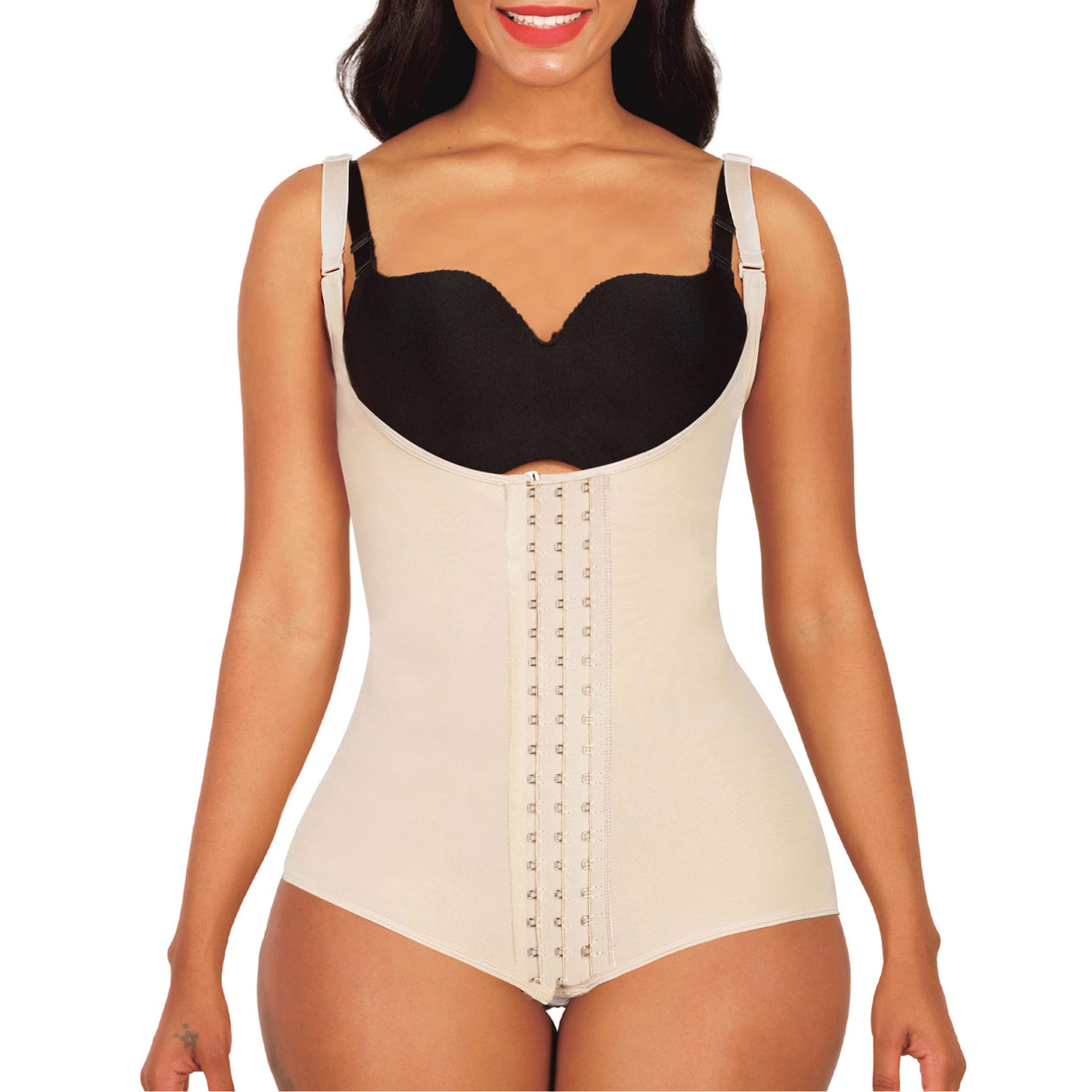 Amazon suministro de tres breasted malla corsé de una sola pieza shapewear butt lifter venta caliente transfronteriza