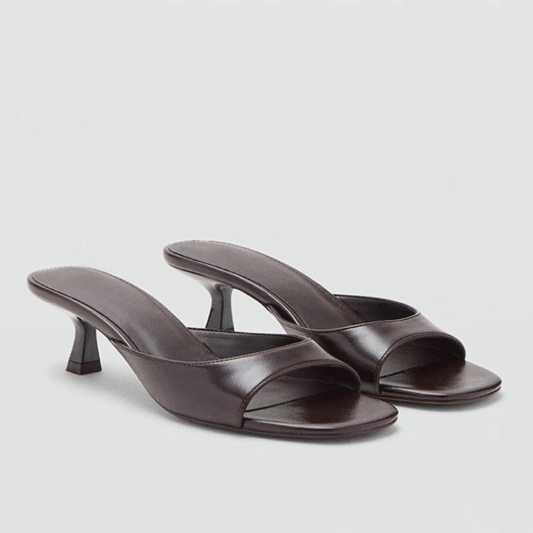 Women's Foreign Trade Sandals 2026 Summer Shallow Mules Thin High Heels Open-Toe Slip-On Sandals for Women Outdoor Wear Women's Foreign Trade Sandals 2026 Summer Shallow Mules Thin High Heels Open-Toe Slip-On Sandals for Women Outdoor Wear