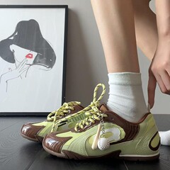 小众赛车鞋内增高德训鞋子女2025新款爆款网面透气休闲轻便运动鞋