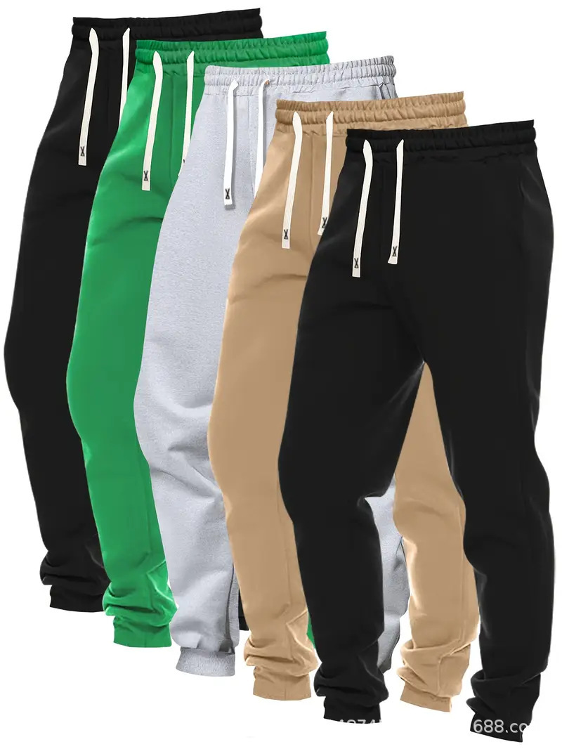 2026 explosión transfronteriza pantalones deportivos de moda masculinos de cinco piezas de color sólido cómodos ociosos pantalones de alimentación directa plataforma