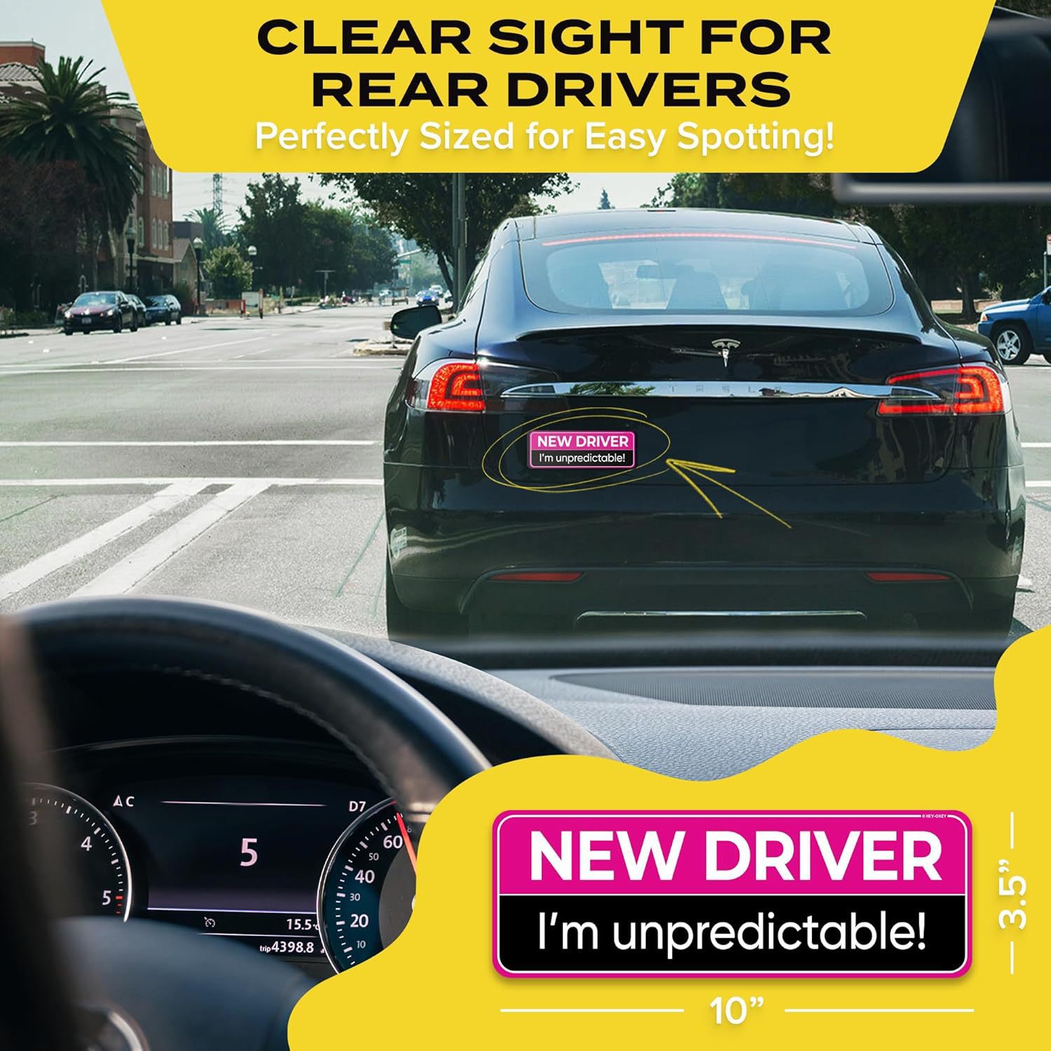 Grappige roze magnetische beginnend bestuurder autosticker_voghion.com