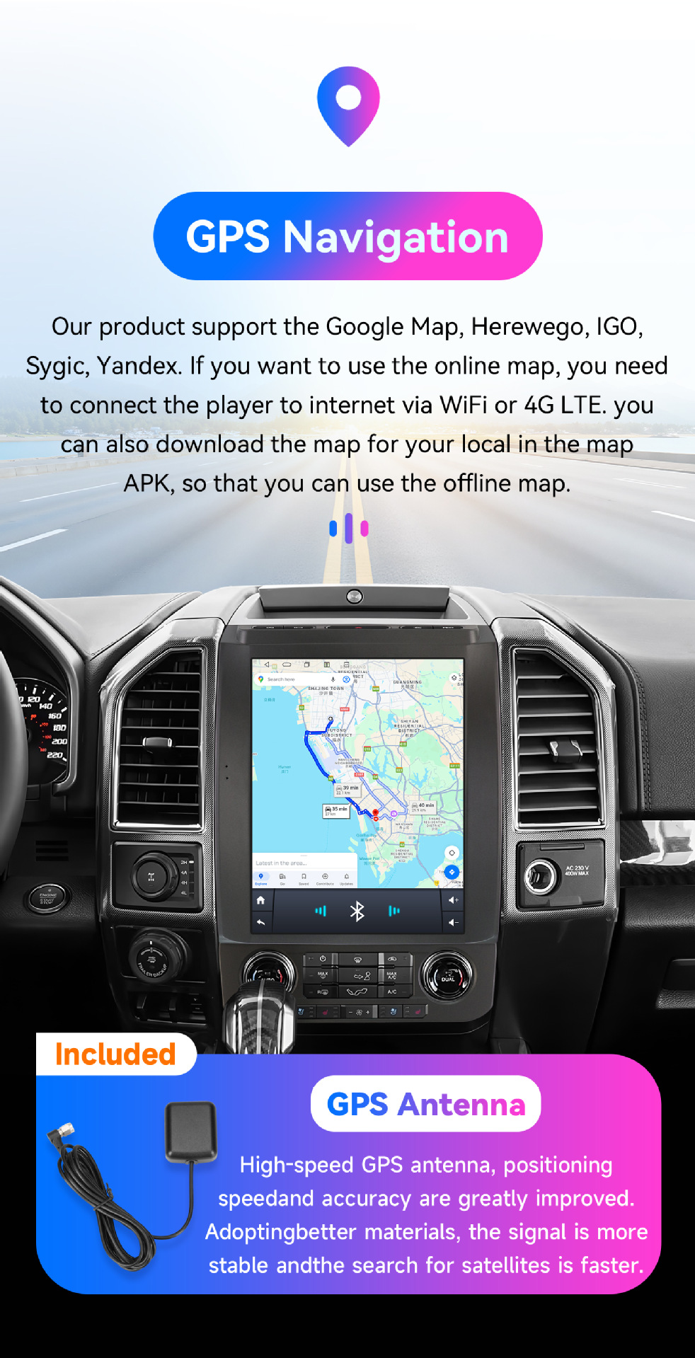 Foreign Trade 12.1inch Suitable for Ford Raptor F150 2015-2021 Vertical Screen Central Control Android Large Screen Navigation