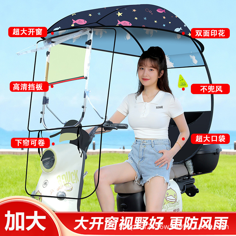 Elektromobil üçün ön şüşə çətiri (günlük): Electric Vehicle Rain - l7-hanging-window-style-single-sided-canopy-gray-cat
