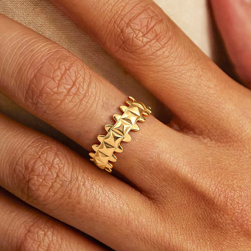 fashionable design universal adjustable geometric ring stainless…