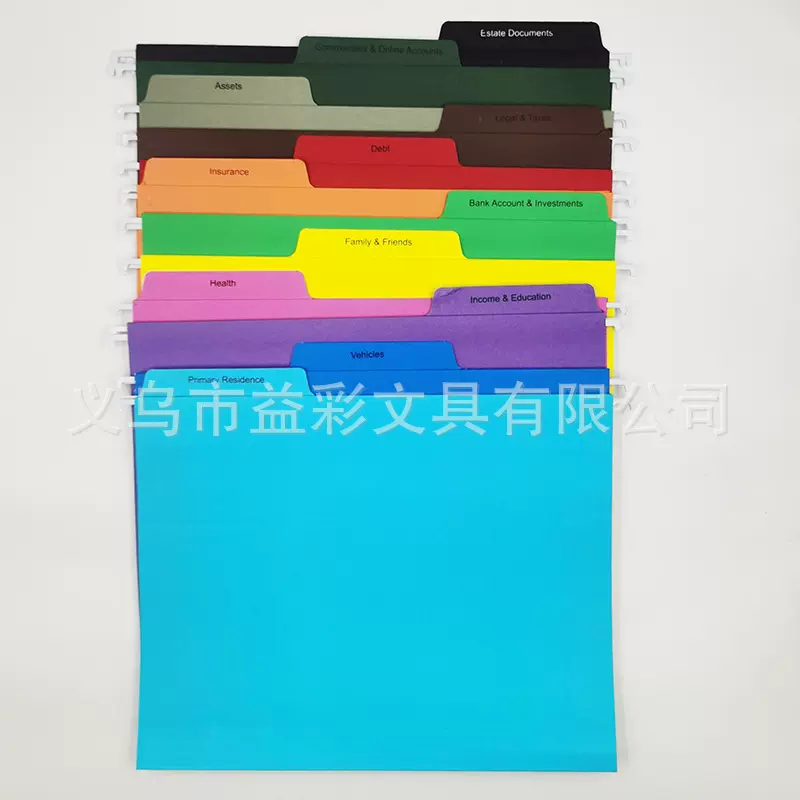 纸质悬挂文件夹定制letter size美式A4挂劳夹定做分类索引挂夹