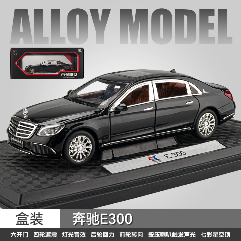 Coche Zhi aleación Ben E300L modelo de coche tira hacia atrás con sonido y música ligera 6 Puerta Abierta modelo de juguete colección de decoración