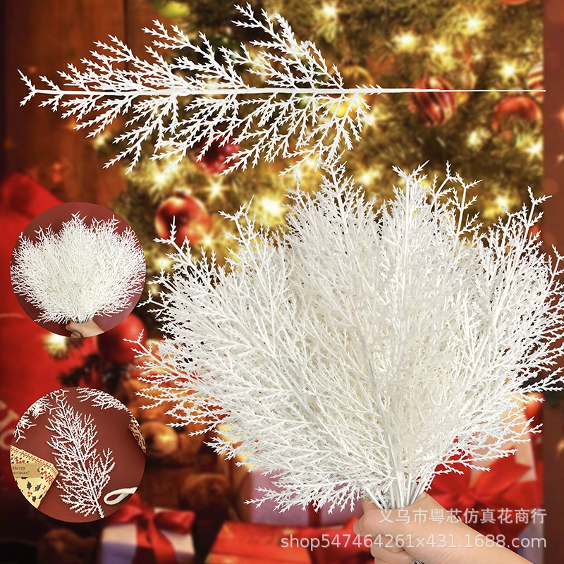 Амазонка взрывной симулятор рождественских кипарисов листья елки гирлянды декоративные аксессуары белые сосновые иголки оптом