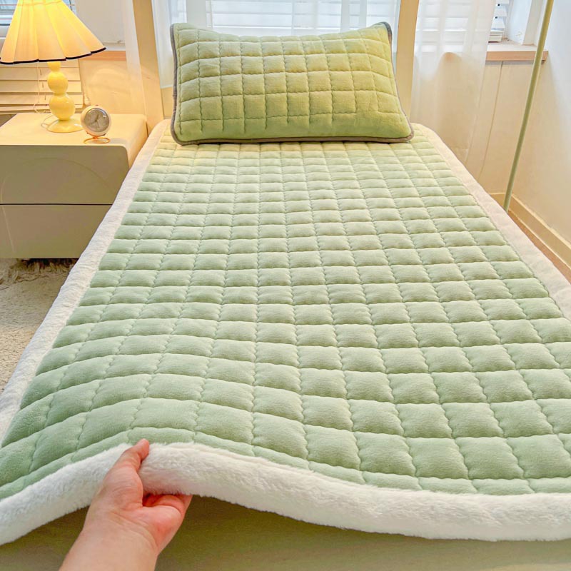 따뜻한 벨벳 엣지 매트리스 바닐라 그린