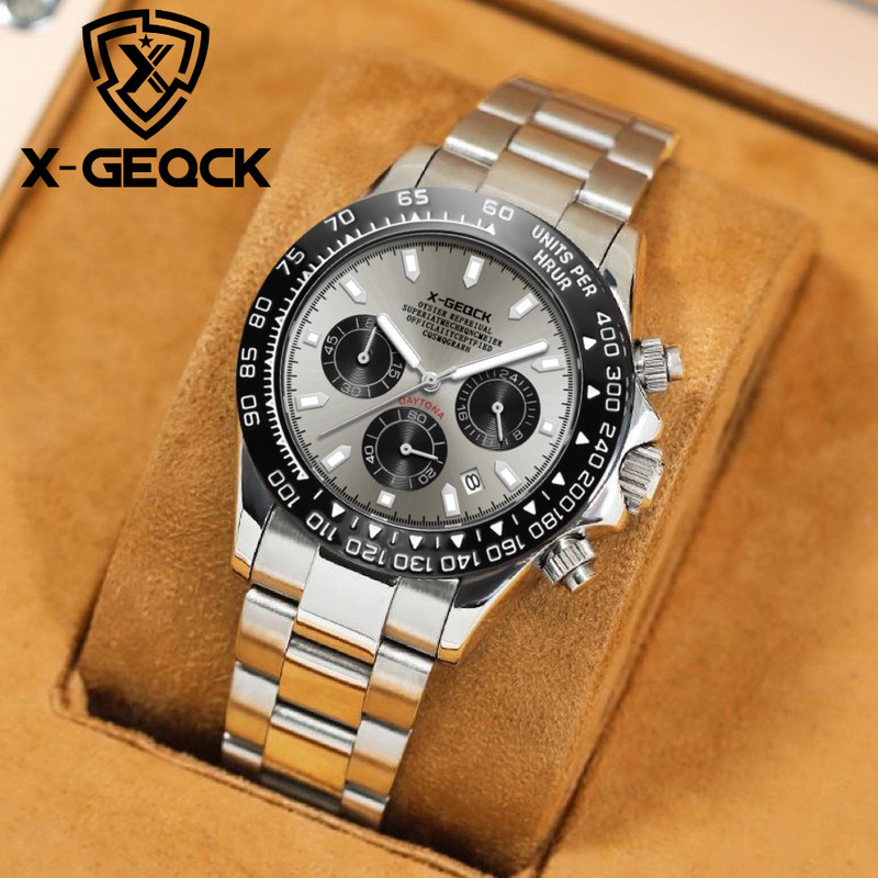Swiss Watch Men's Foreign Trade Automatic Steel Belt Business Fashion Luminous Waterproof Multifunctional Chronograph Mechanical Watch