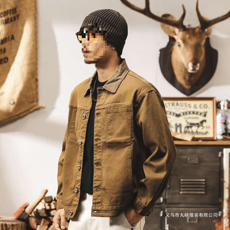 Vintage Melard Heavy-Duty Work Jacket for Men, New American-Style Barn Jacket for Spring and Autumn