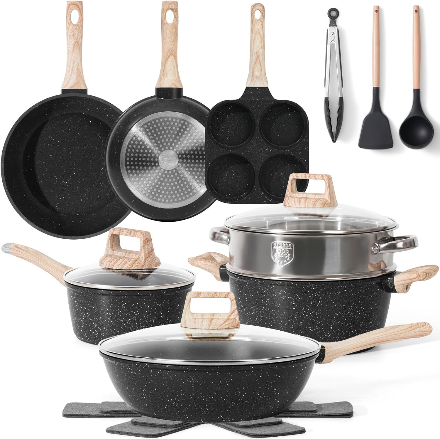 Ventas transfronterizas en caliente antiadherente cocina de arroz de arroz conjunto de piedra de leche casera cocina de gas horno electromagnético universal