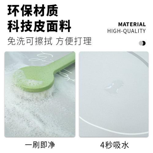 Cross-border technology leather kitchen absorbent mat countertop storage drain mat wipeable no-wash coffee machine mat non-slip drying mat