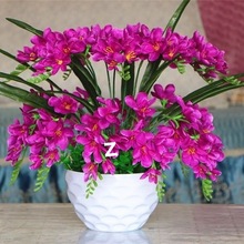 仿真花香雪兰陶瓷花盆套装桌面装饰假花室内摆件盆栽酒店商场摆放