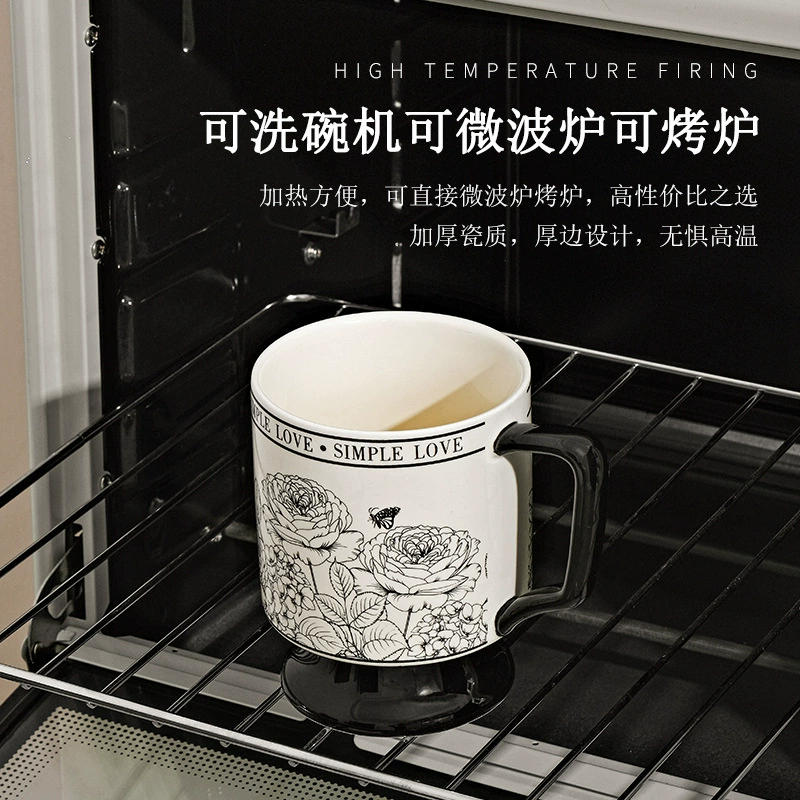Retro Ceramic Wineglass Mug, high-quality ceramic 401–500 ml, pedestal design for couples