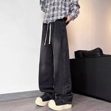 牛仔裤男士秋季2025新款美式复古直筒裤子男款宽松阔腿休闲裤男装