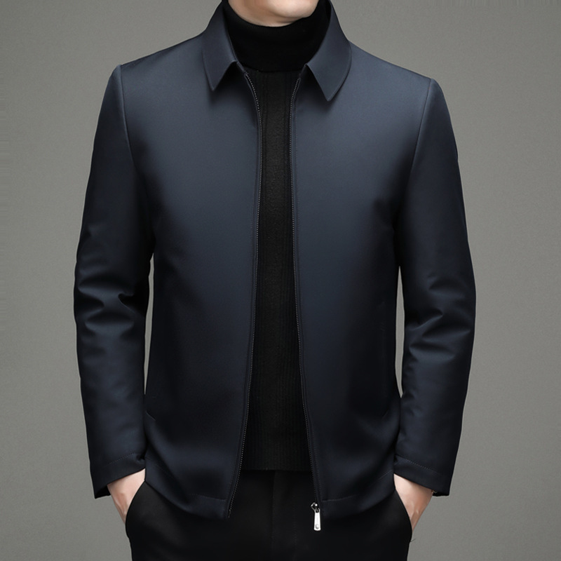 Men's Detachable Liner Business Casual Jacket 2026 Winter New Anti-Wrinkle Wear-Resistant Coat White Duck down Top